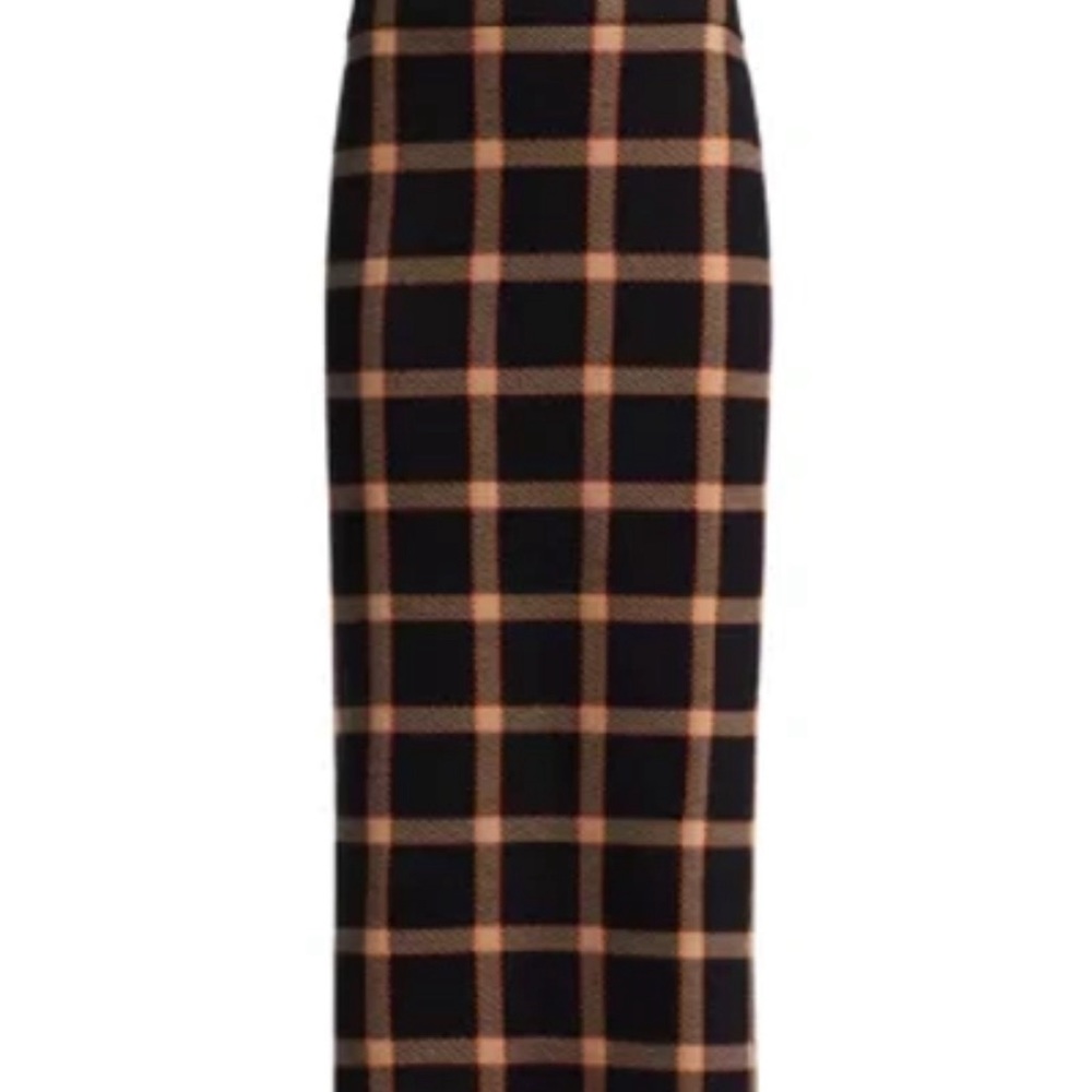 AKRIS PUNTO Intarsia Milano Wool Midi Pencil Skirt In Black Multi, NWT 6